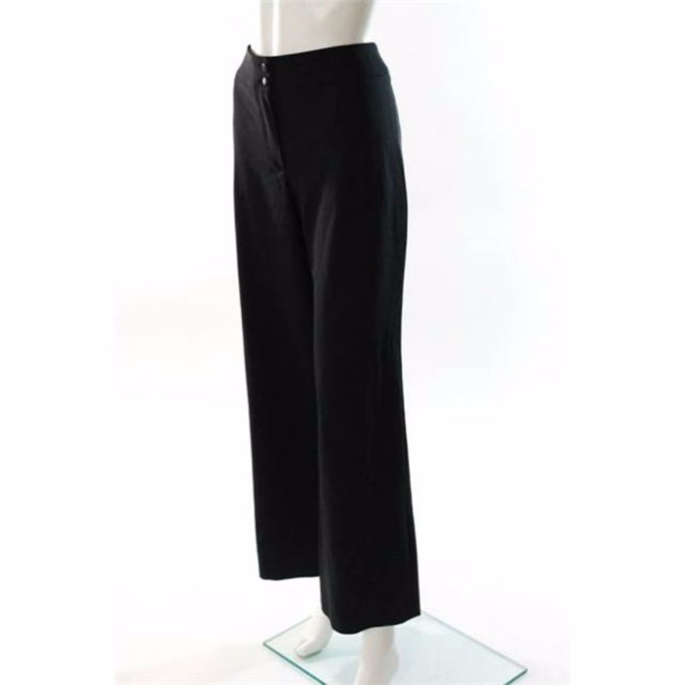 ARMANI COLLEZIONI Black Wool Wide Leg Trousers - Picture 3 of 7